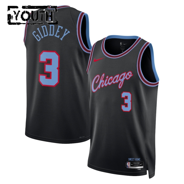 Chicago Bulls Trikot Josh Giddey Nike 2025-26 City Edition Schwarz Swingman - Kinder Chicago Bulls Trikot Josh Giddey Nike 2025-26 City Edition Schwarz Swingman - Kinder